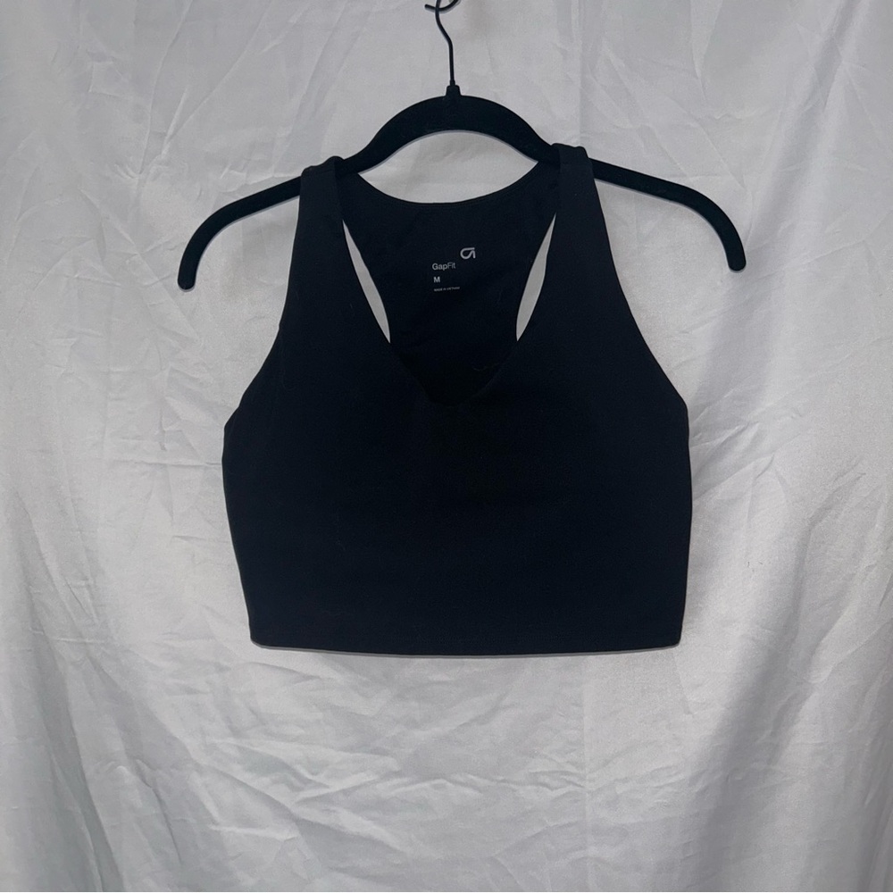 GAP GapFit Top Racerback Long Line Sports Bra Top Sleeveless Tank Top Black M